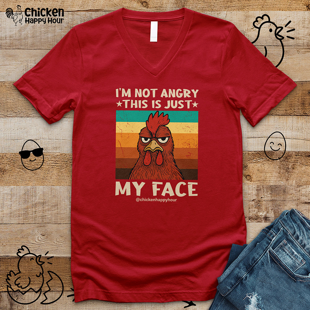 I Am Not Angry This Is Just My Face V-Neck Tee
