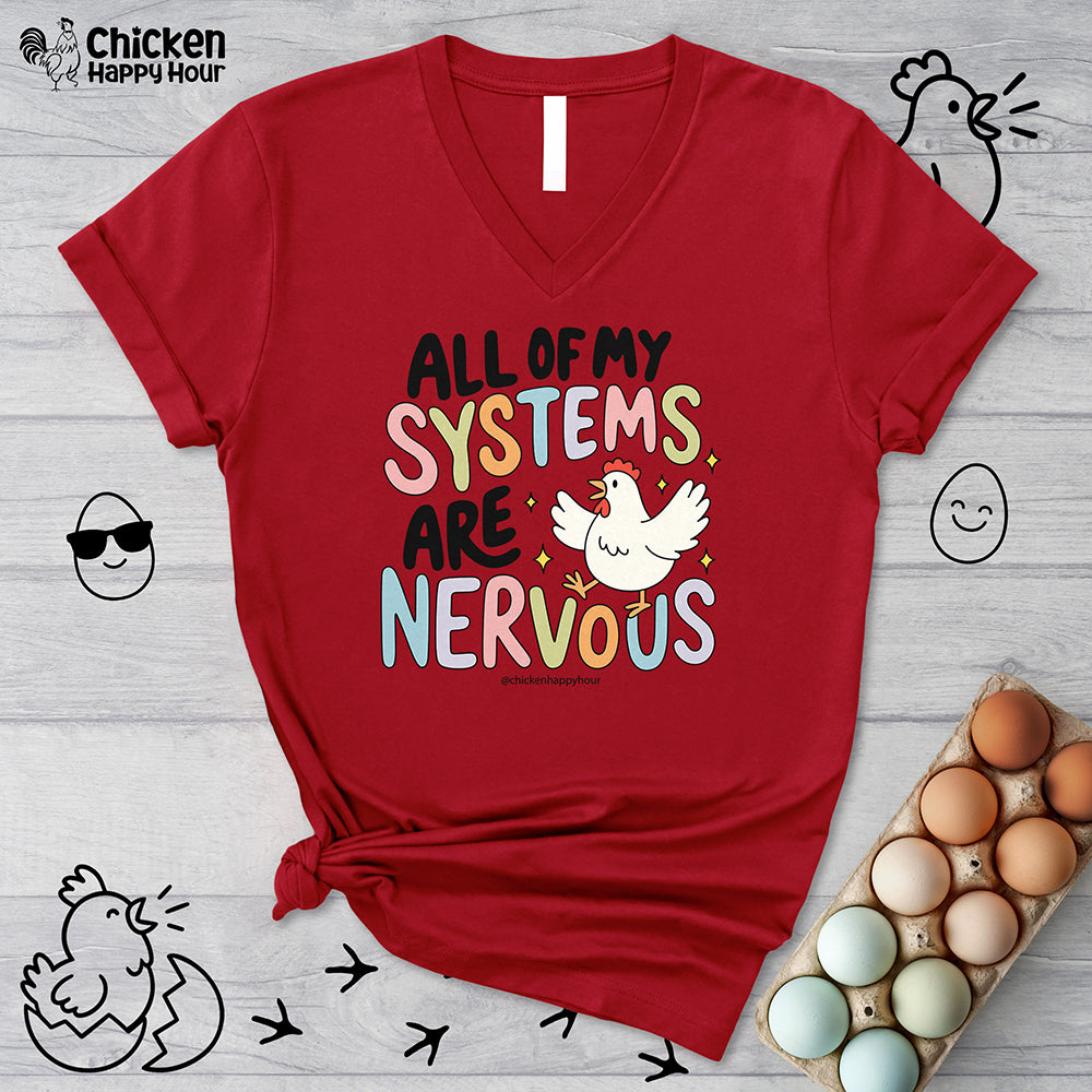 All Systems Are Nervous V-Neck Tee