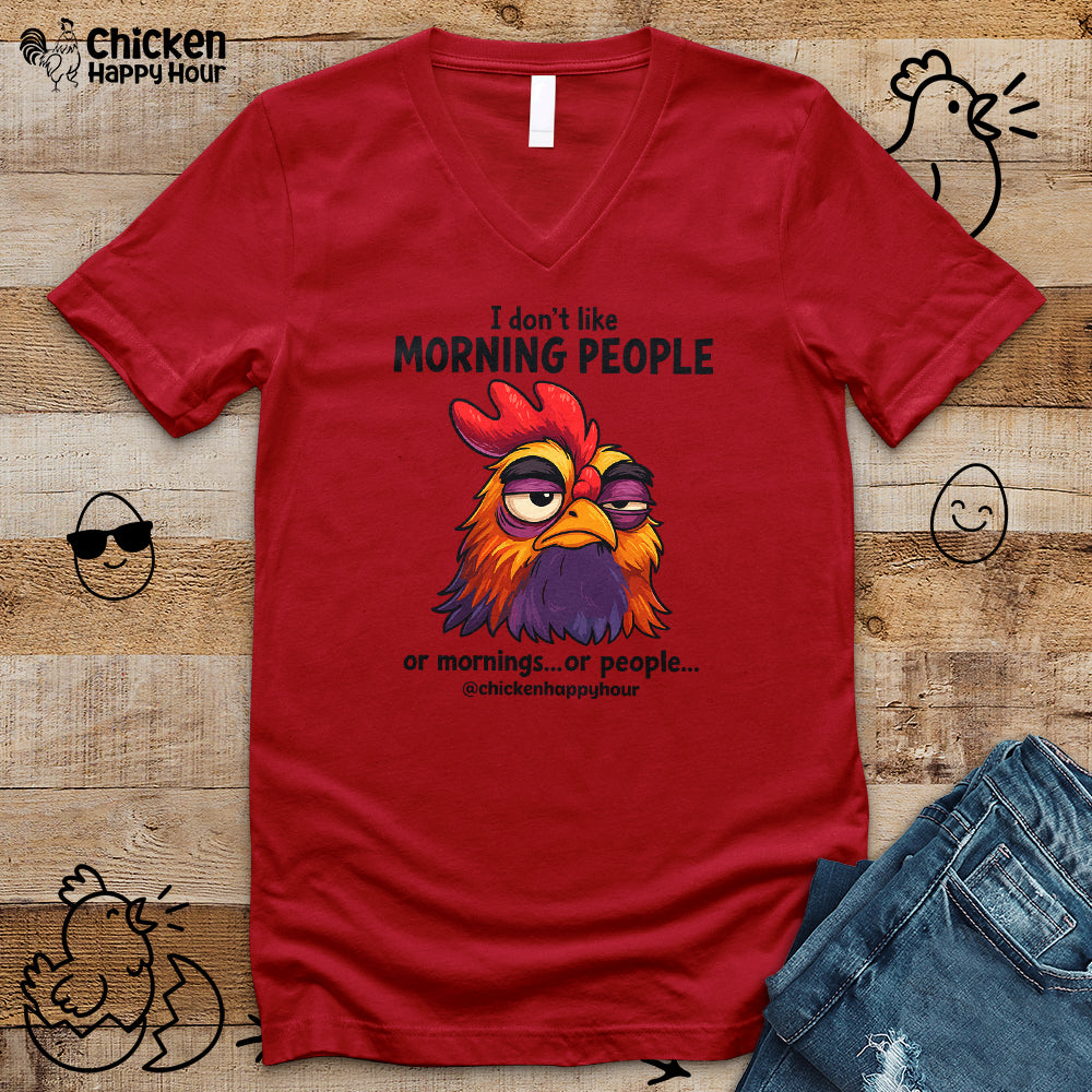 I Don't Like Morning People V-Neck Tee