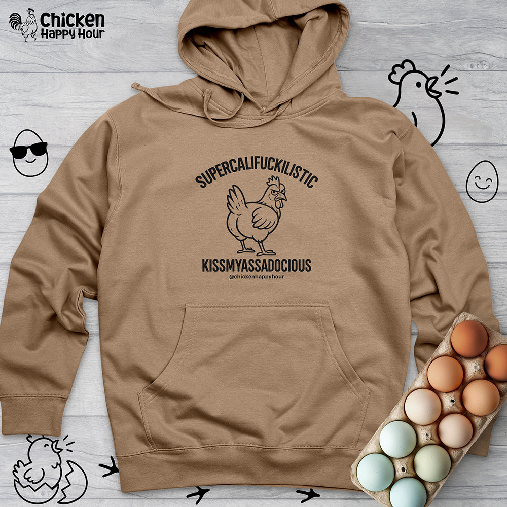 Supercalifuckilistic Kissmyassadocious Black Hooded Sweatshirt