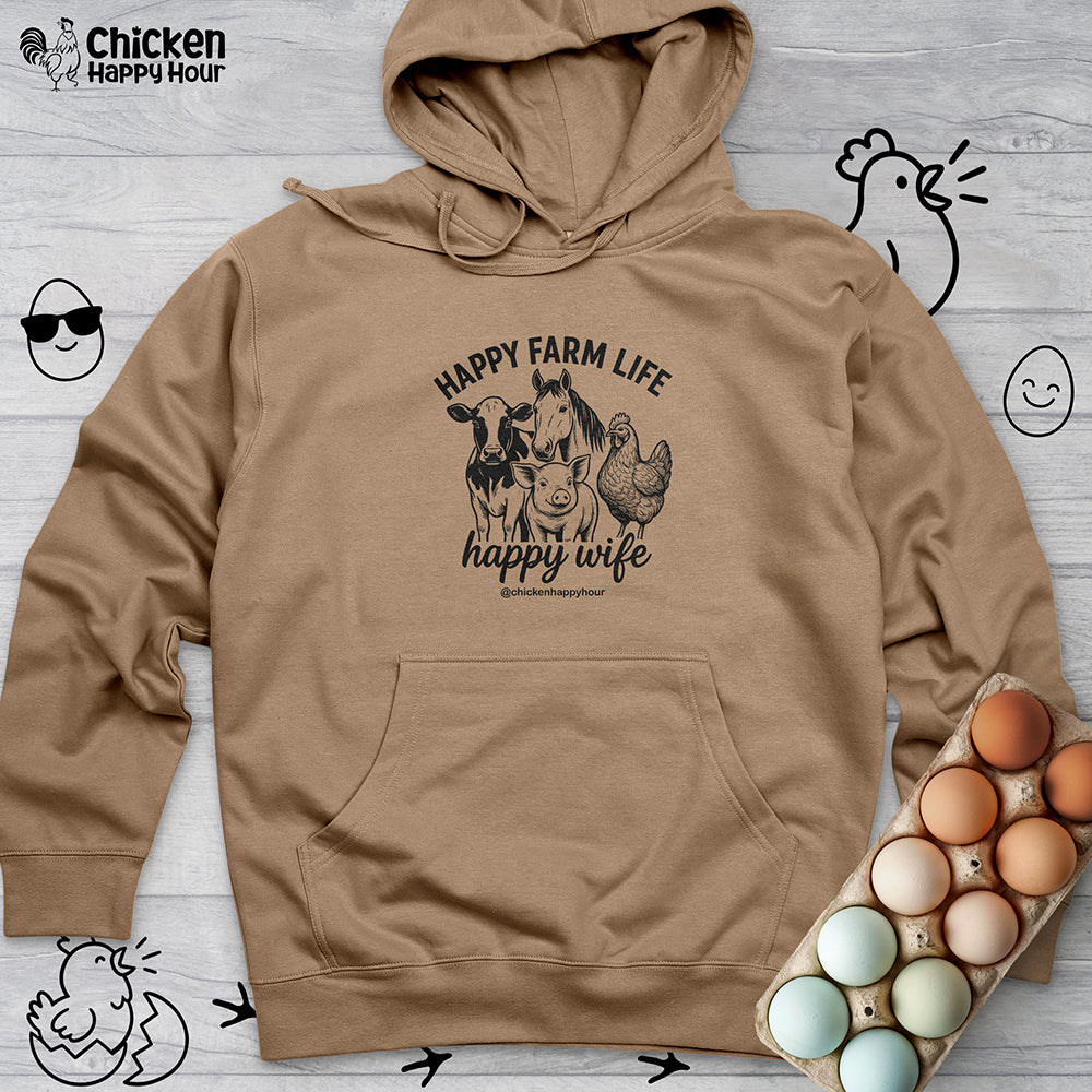 Happy Farm Life Happy Wife 01 Hooded Sweatshirt