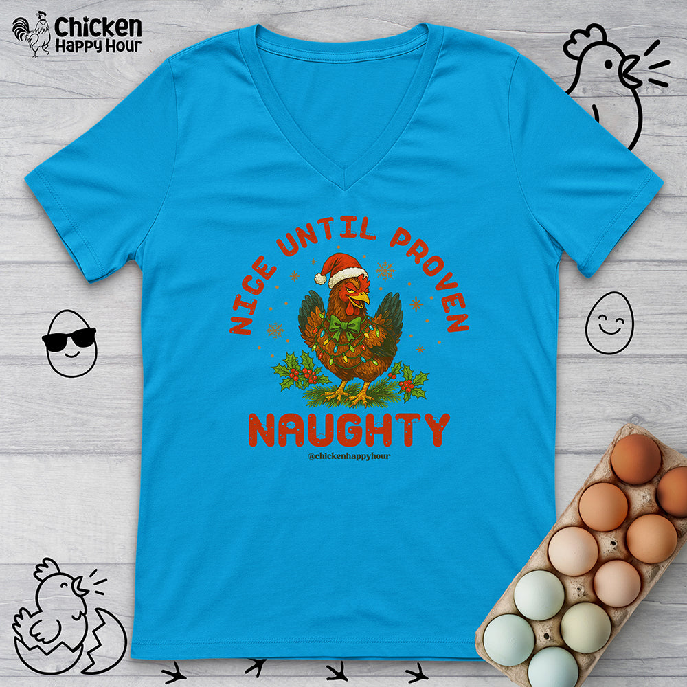 Nice Until Proven Naughty V-Neck Tee