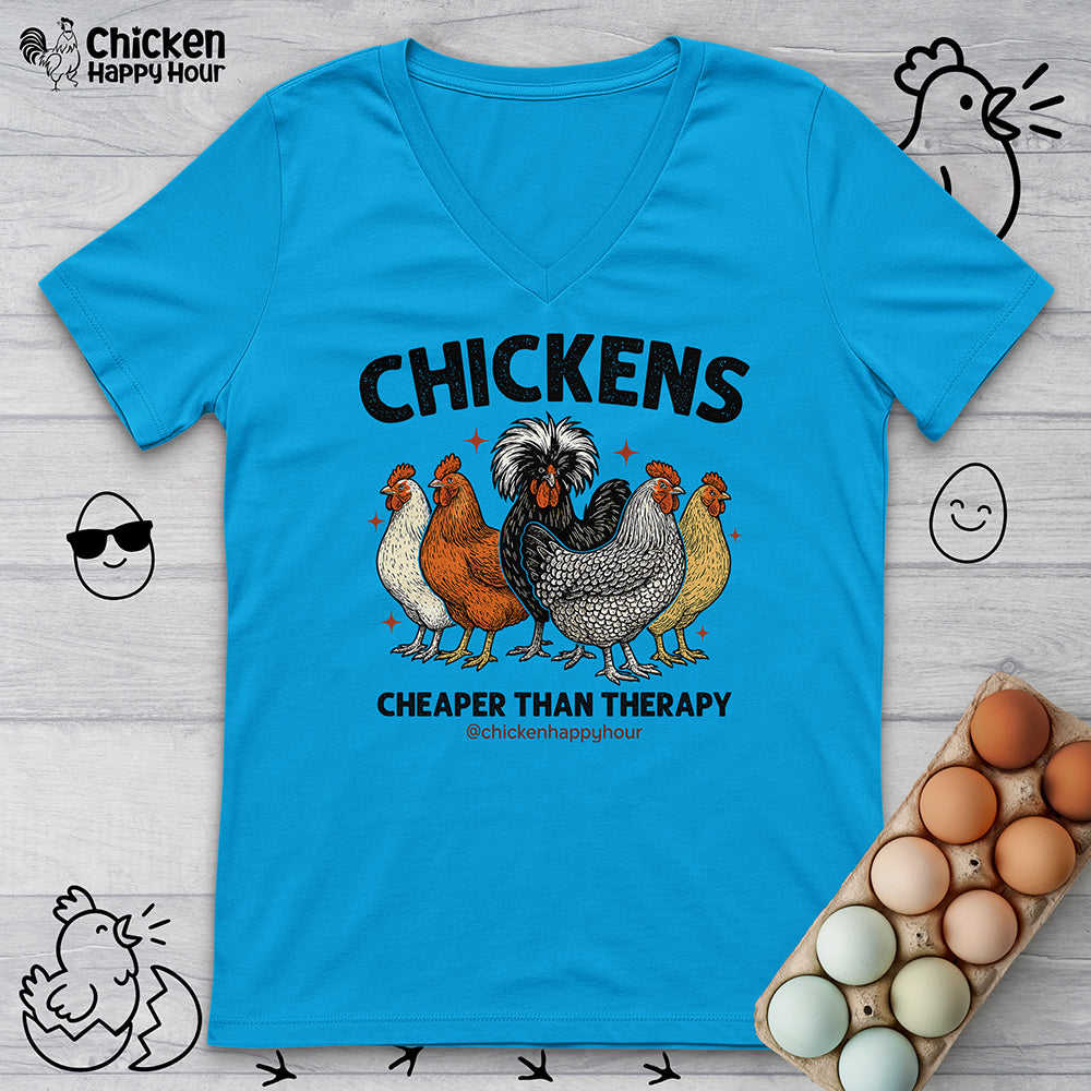 Chickens Cheaper V-Neck Tee