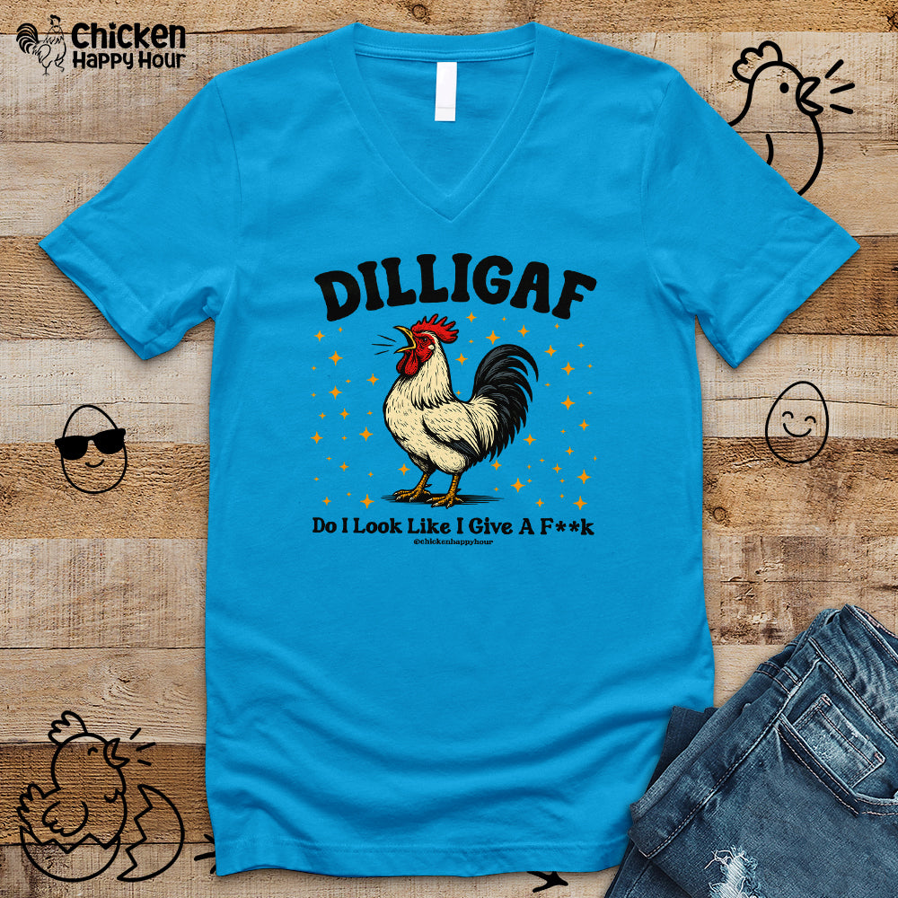 DILLIGAF Do I Look Like I Give A Fk V-Neck Tee