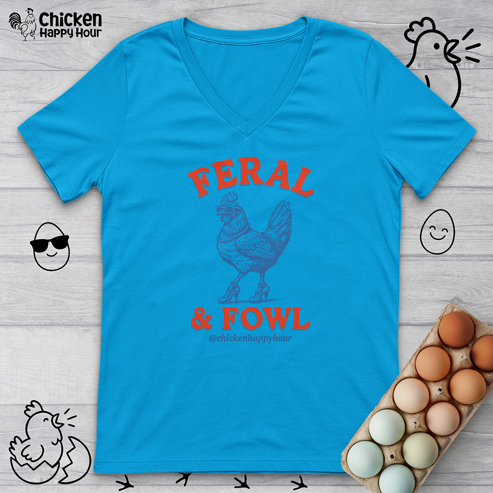 Feral & Fowl V-Neck Tee