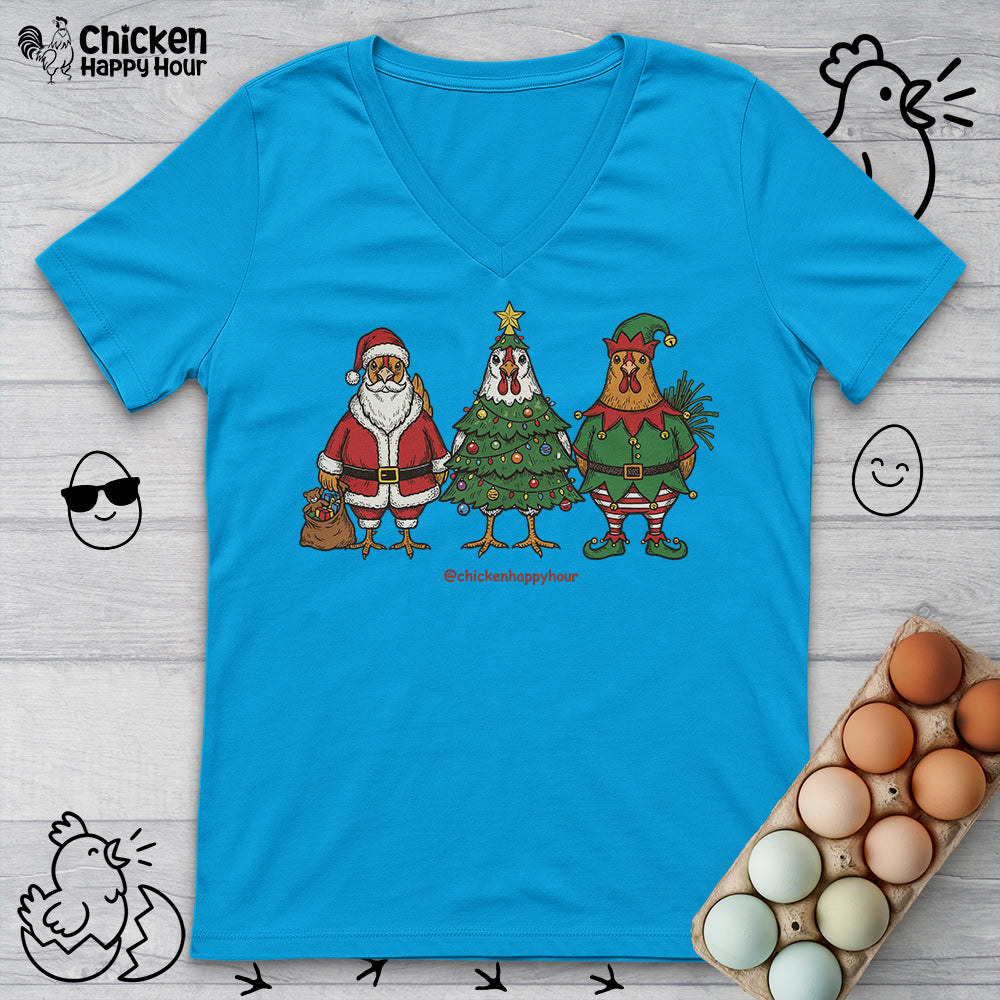 Christmas Chicken V-Neck Tee