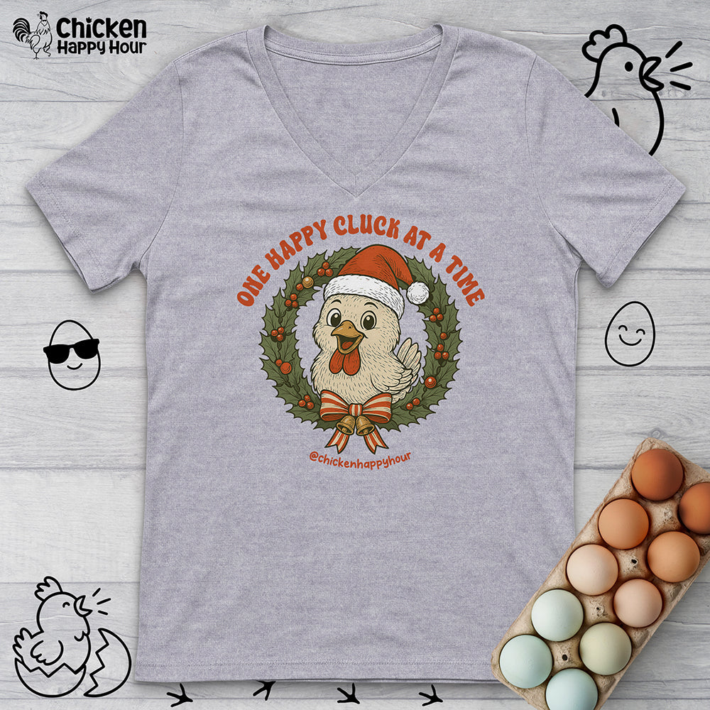 One Happy Cluck at a Time V-Neck Tee
