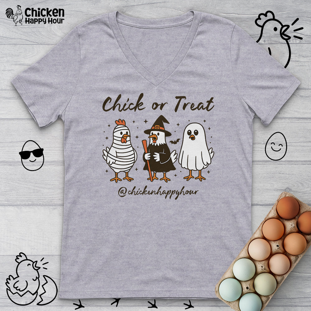 Chick or Treat V-Neck Tee