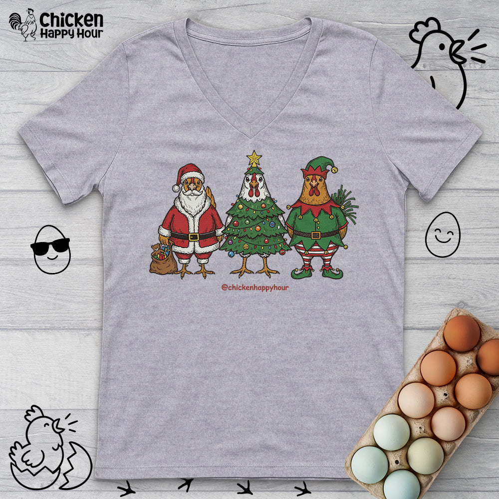 Christmas Chicken V-Neck Tee