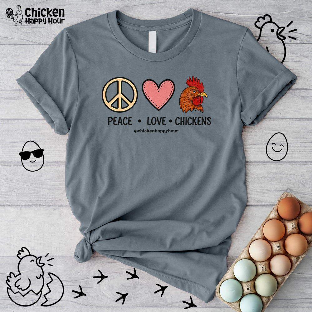 Peace Love Chickens Unisex Tee