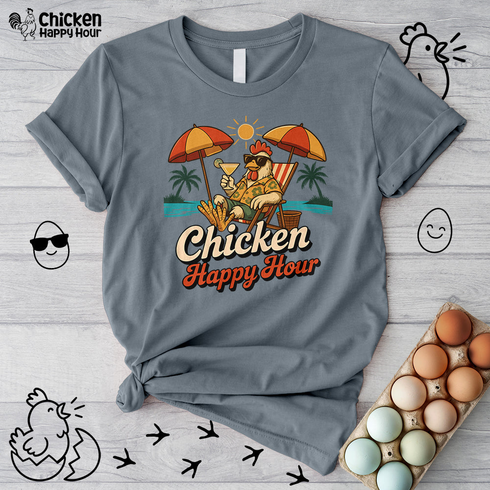 Chicken Happy Hour Beachy Chicken Unisex Tee