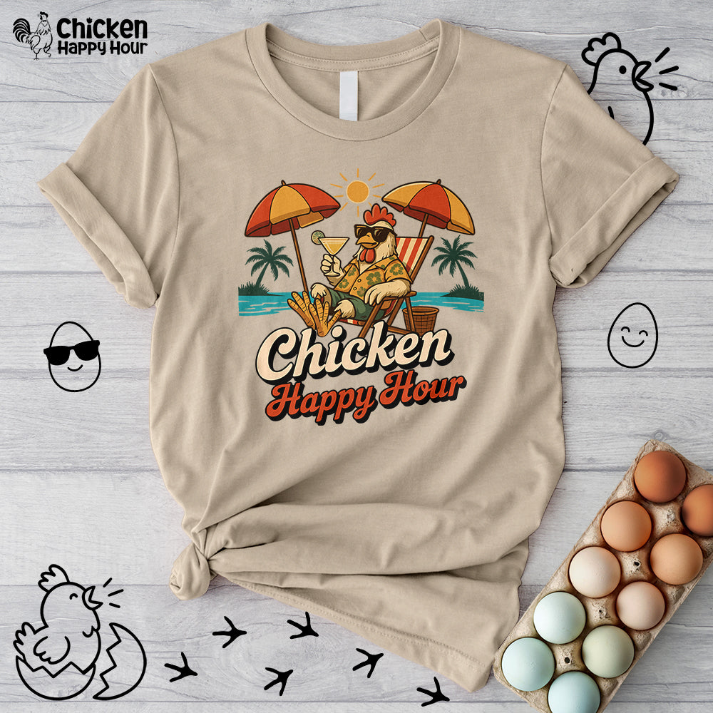 Chicken Happy Hour Beachy Chicken Unisex Tee