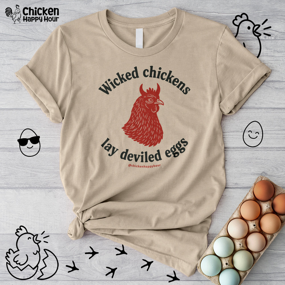 Wicked Chickens Lay Deviled Eggs Unisex Tee