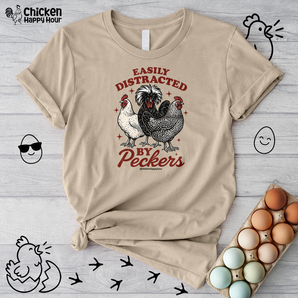 Easily Distracted By Peckers Unisex Tee