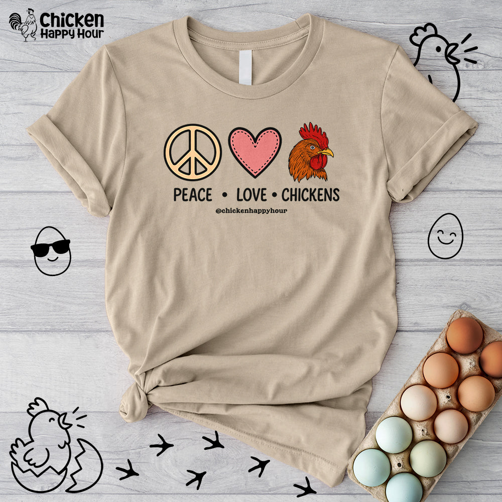 Peace Love Chickens Unisex Tee