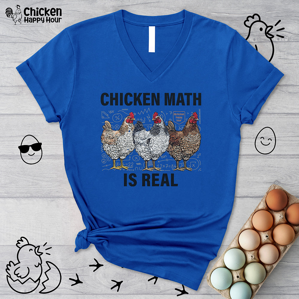 Chicken Math is Real V-Neck Tee