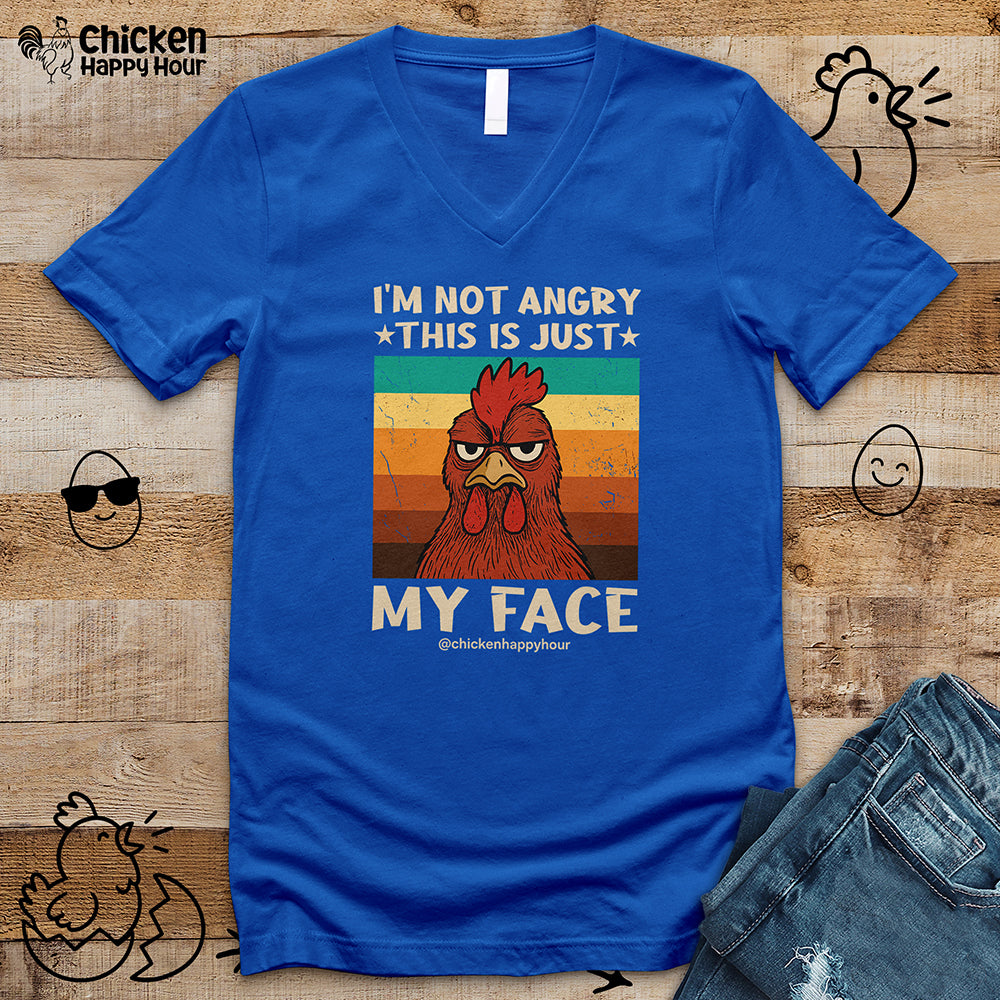 I Am Not Angry This Is Just My Face V-Neck Tee