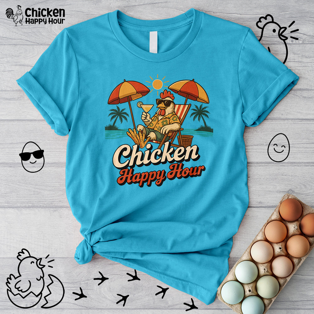 Chicken Happy Hour Beachy Chicken Unisex Tee