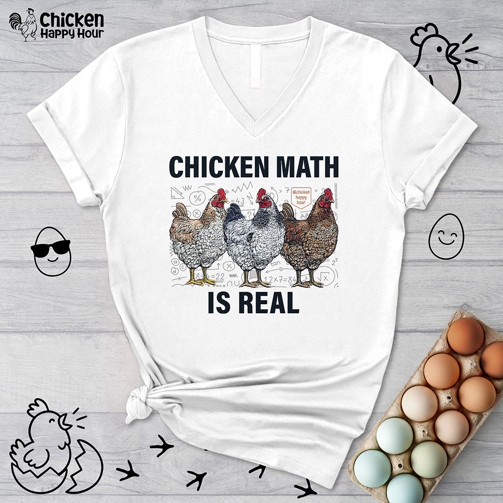 Chicken Math is Real V-Neck Tee
