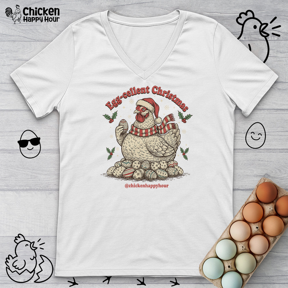 Egg-cellent Christmas V-Neck Tee