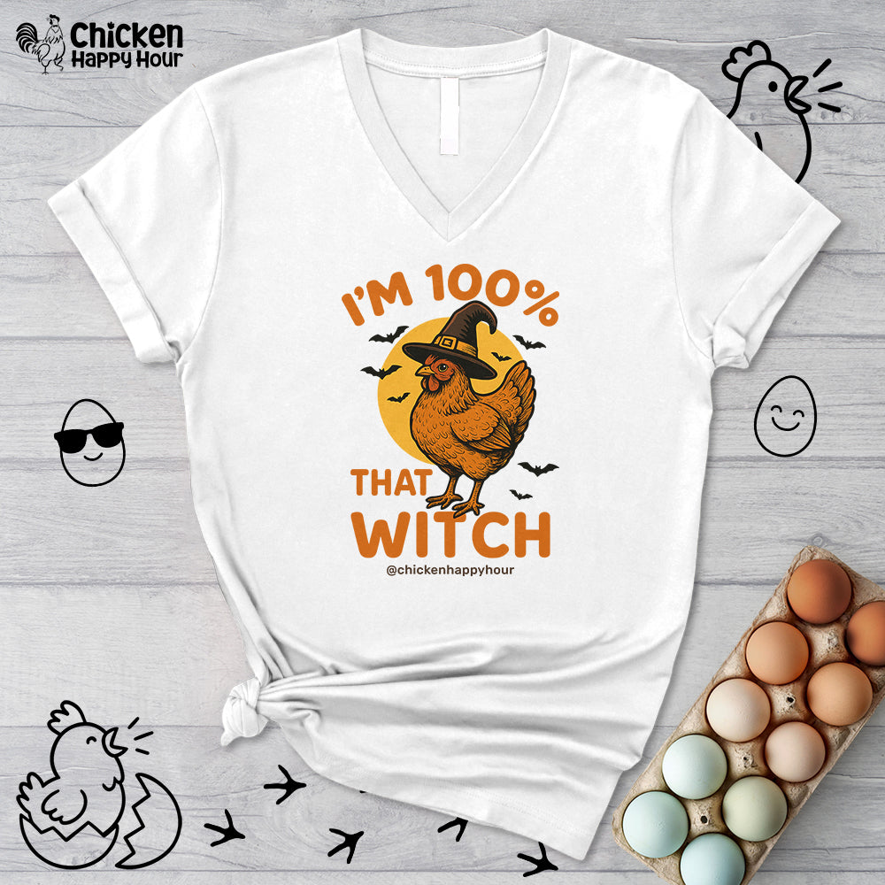 I'm 100% That Witch V-Neck Tee