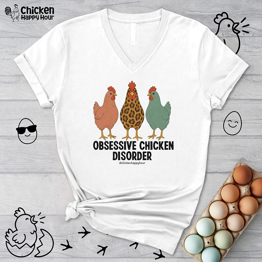 Obsessive Chicken Disorder V-Neck Tee
