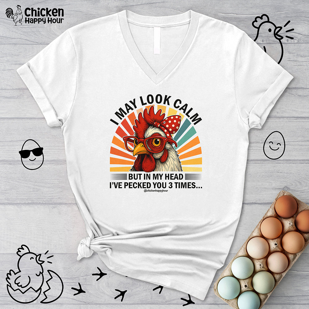 I May Look Calm V-Neck Tee