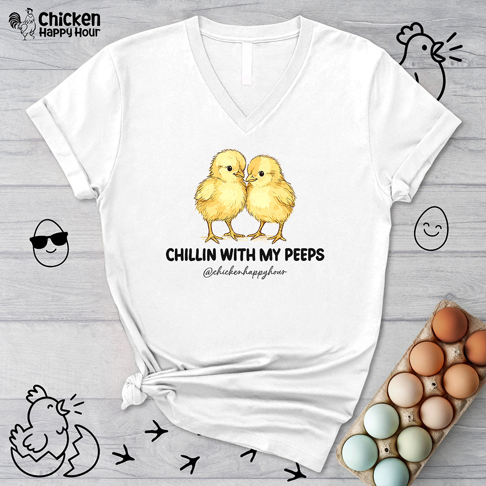 Chillin with my Peeps V-Neck Tee