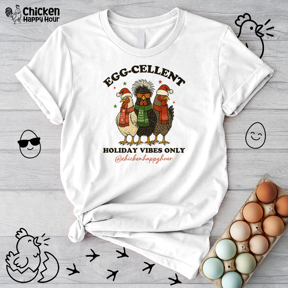 Egg-Cellent Holiday Vibes Only Unisex Tee