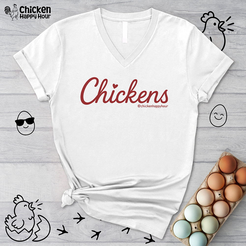 Love Chickens V-Neck Tee