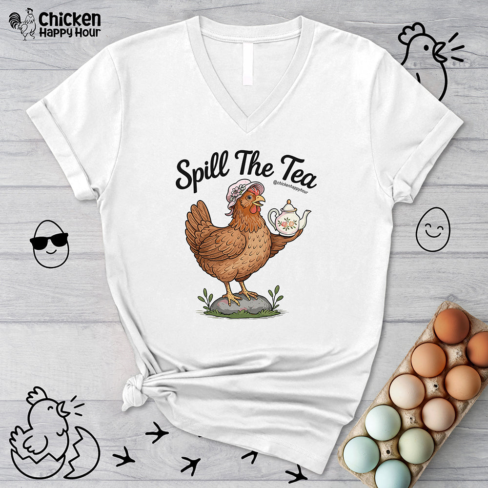 Spill The Tea V-Neck Tee