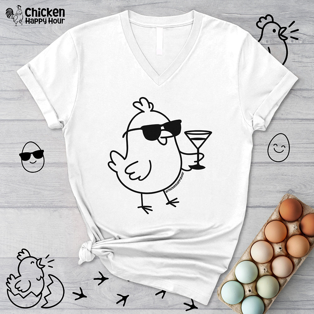 Chicken With Tequila V-Neck Tee