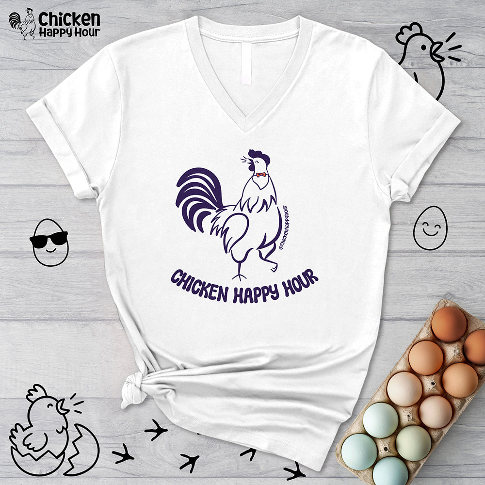 Feminine Chicken V-Neck Tee