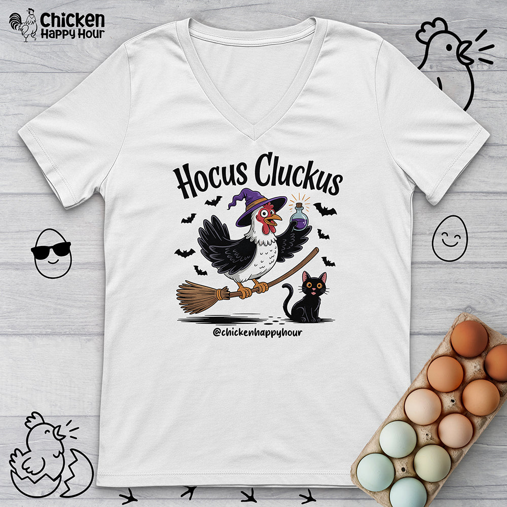 Hocus Cluckus V-Neck Tee