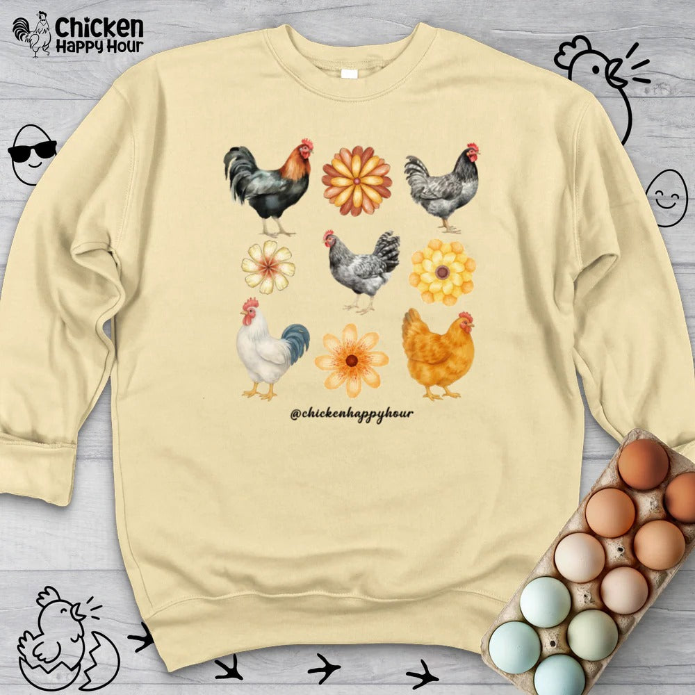 Chicken With Flowers Sweatshirt