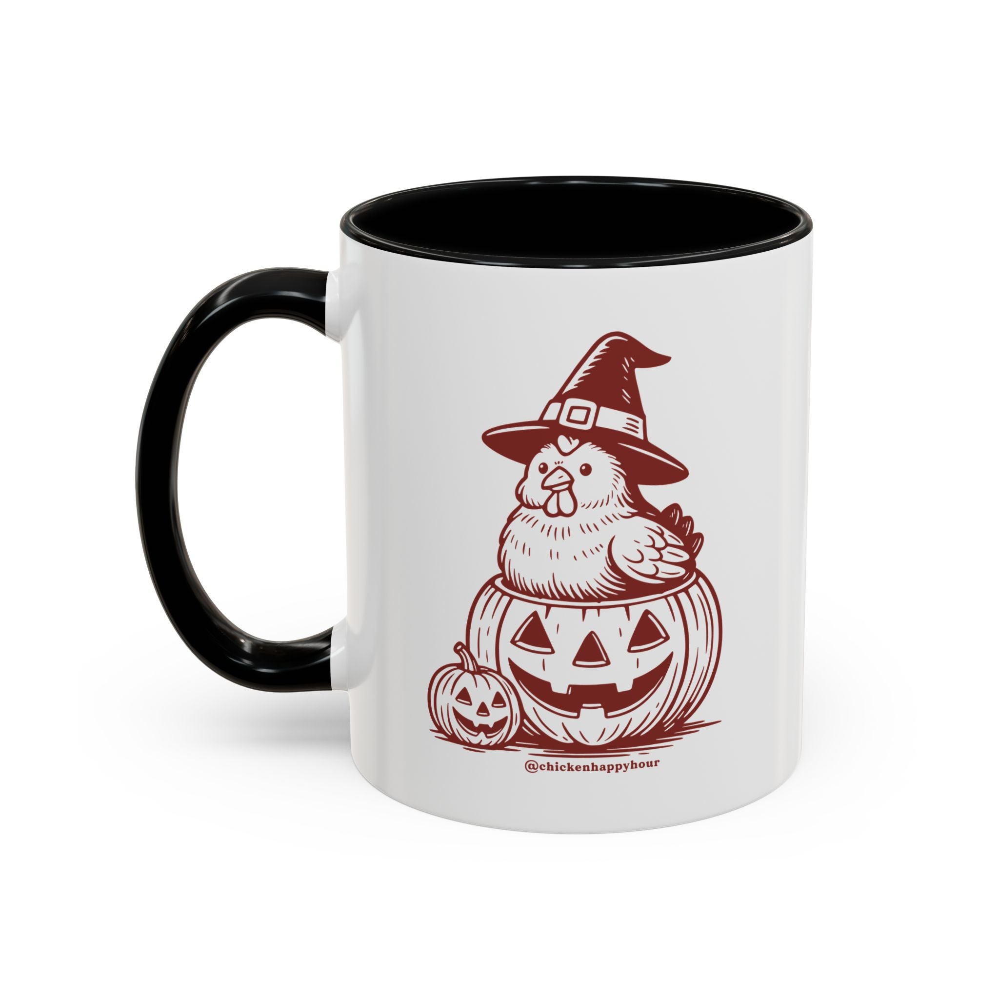 Halloween Chicken Witch in Pumpkin Coffee Mug