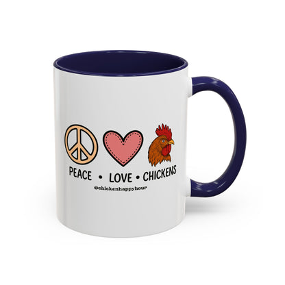 Peace Love Chickens Coffee Mug