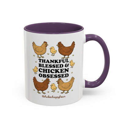 Thankful Blessed and Chicken Obsessed Coffee Mug