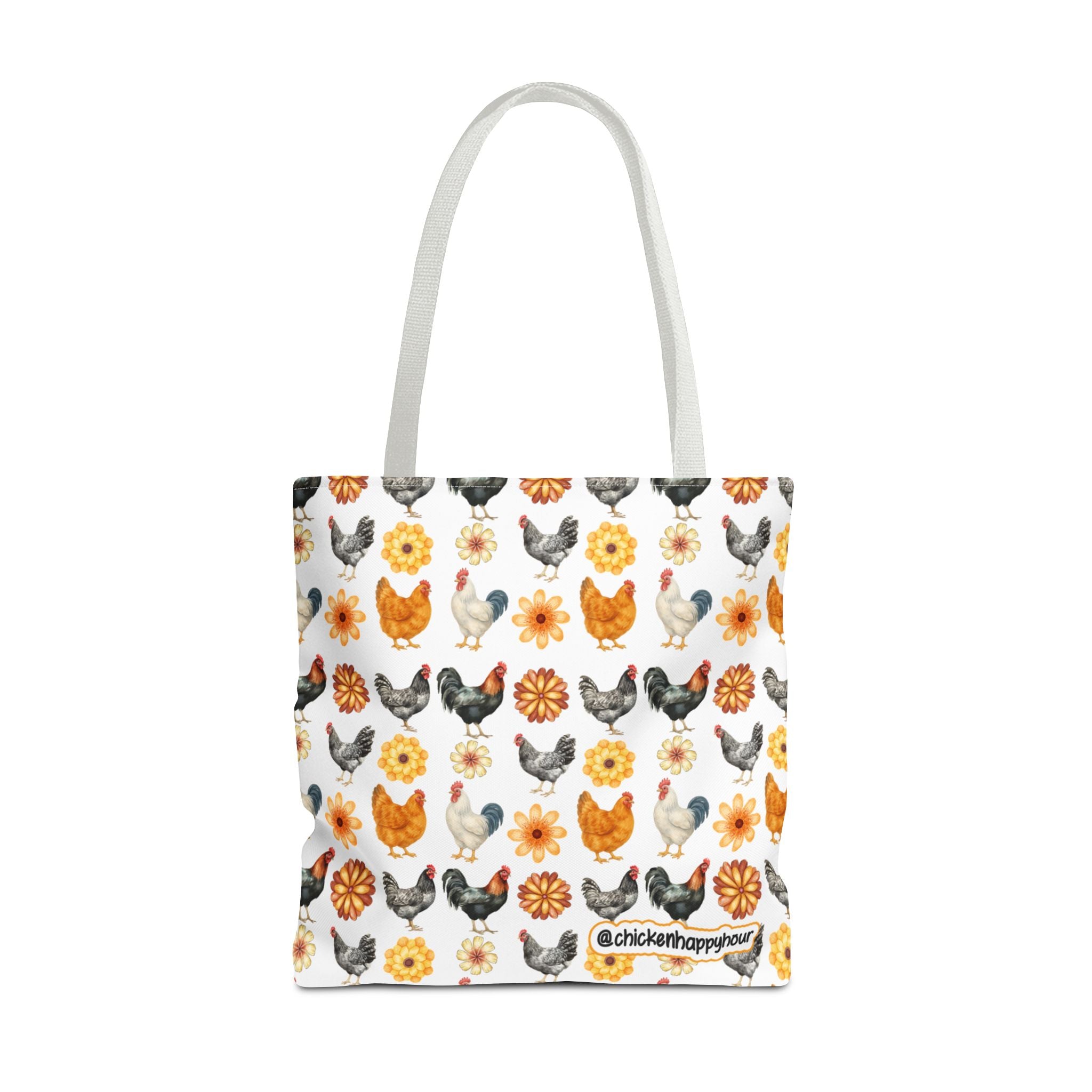 Chicken With Flowers Tote Bag