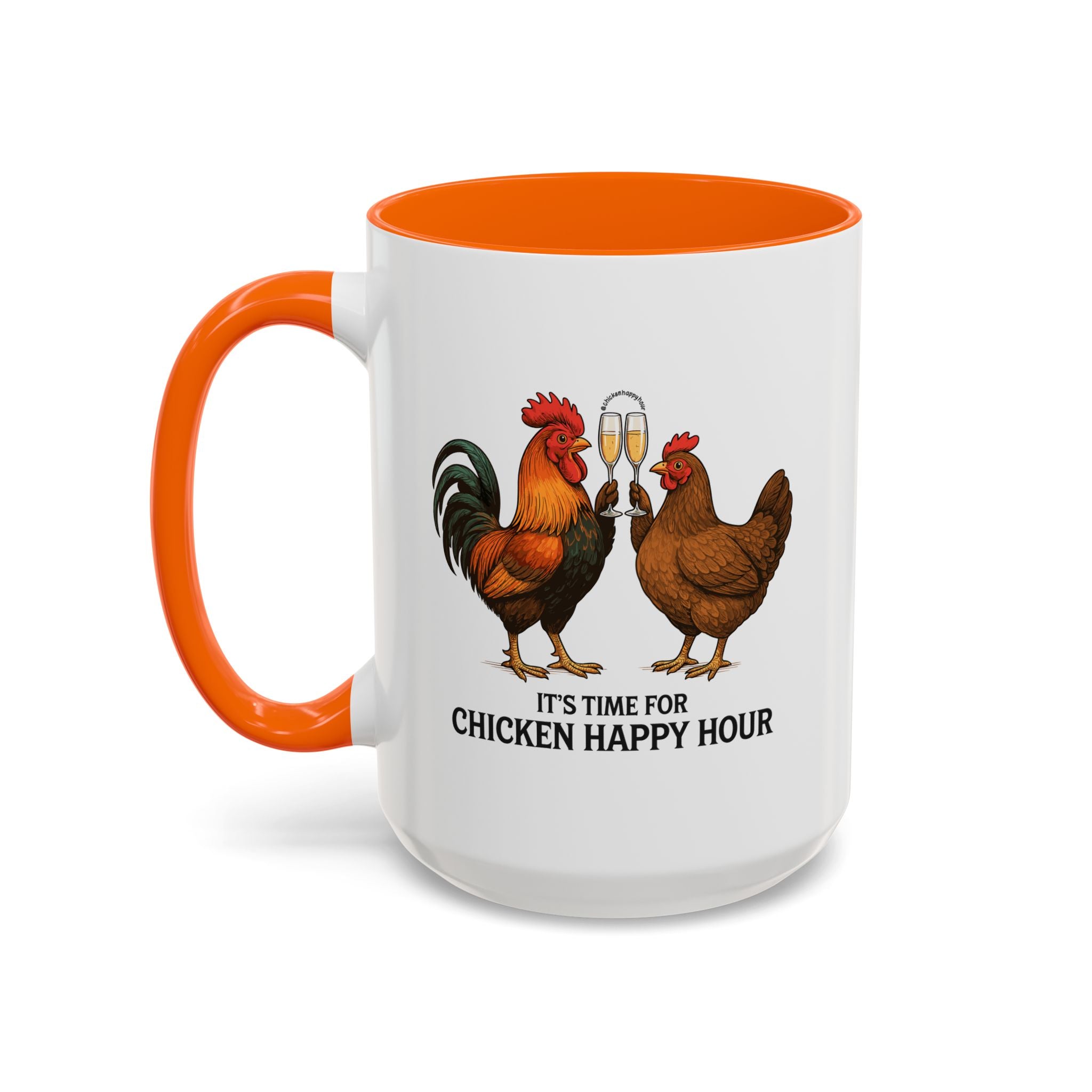It’s Time for Chicken Happy Hour With  Rooster and Hen Coffee Mug