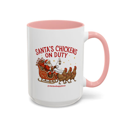 Santa’s Chickens on Duty Coffee Mug
