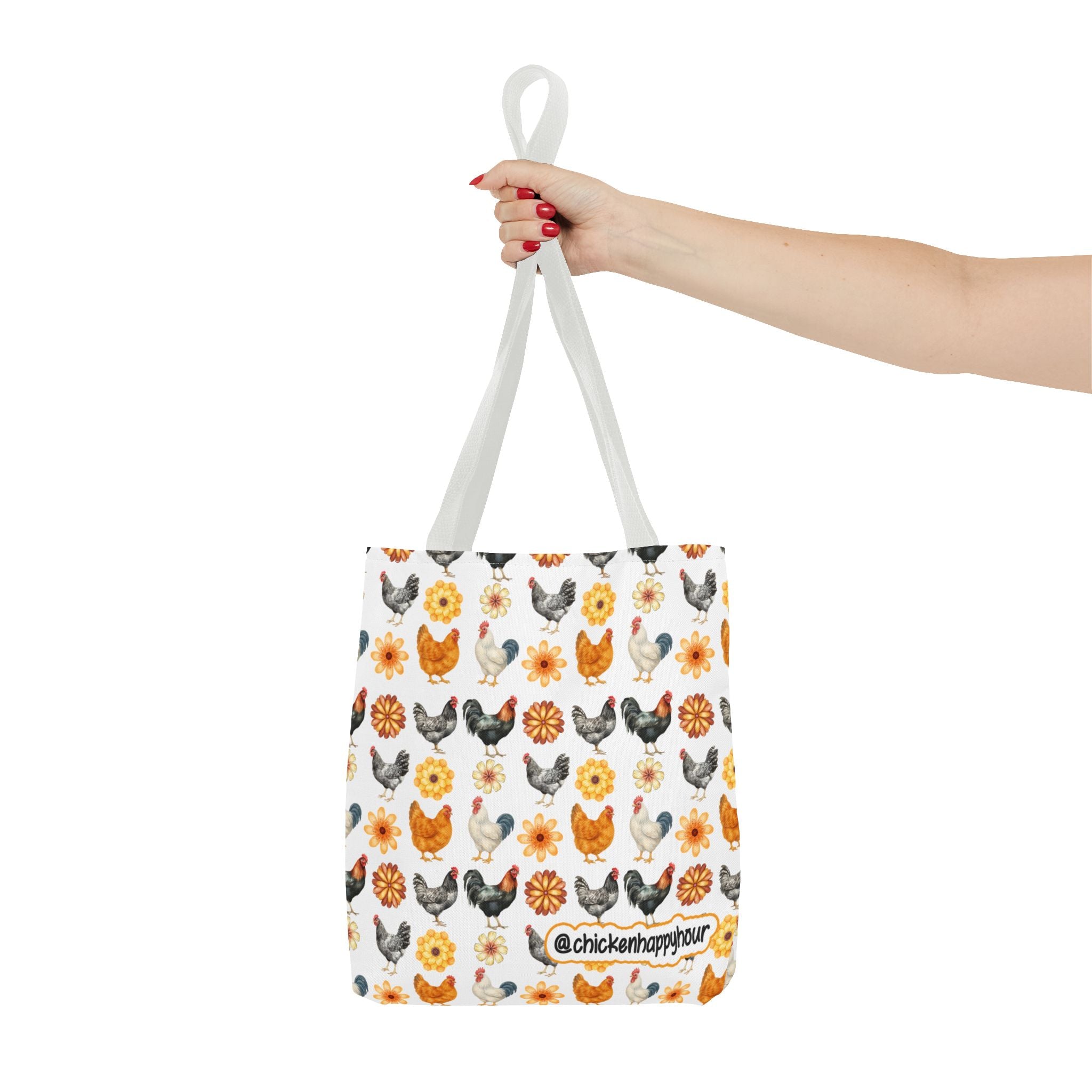 Chicken With Flowers Tote Bag