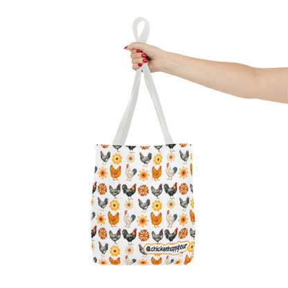 Chicken With Flowers Tote Bag