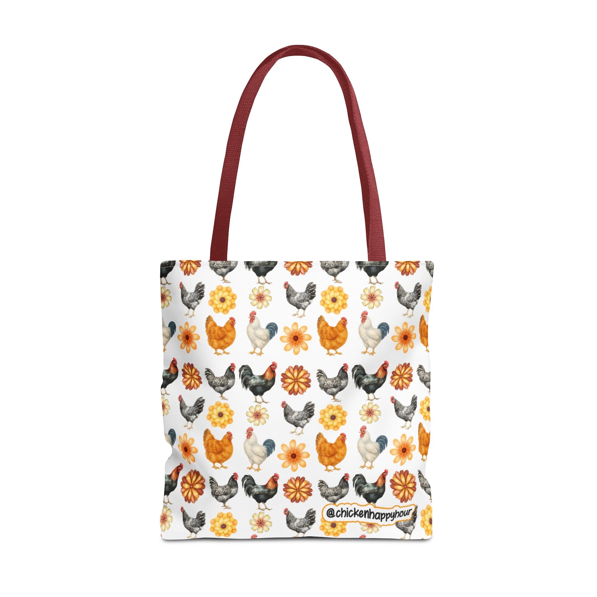 Chicken With Flowers Tote Bag