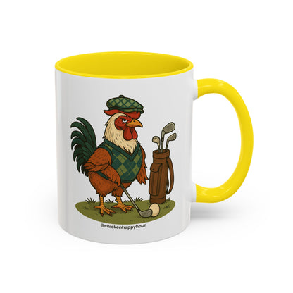 Rooster Playing Golf Coffee Mug