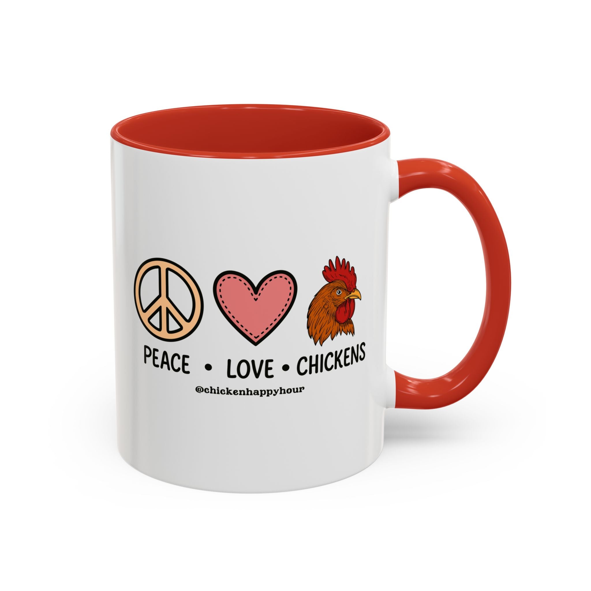 Peace Love Chickens Coffee Mug