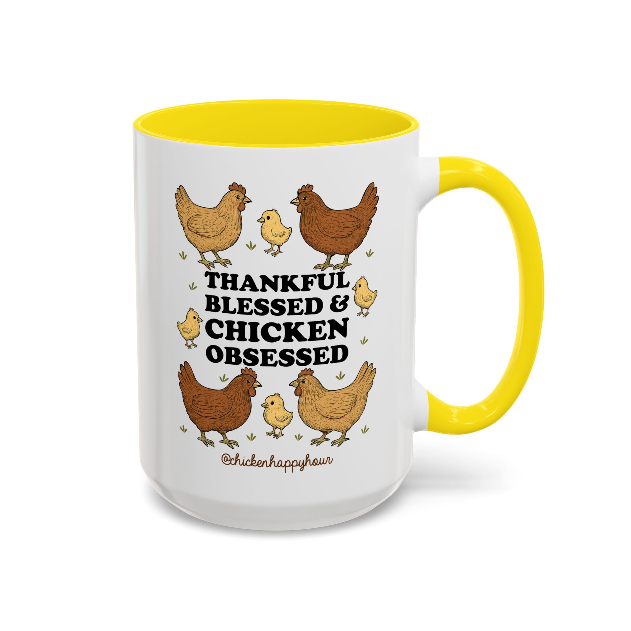 Thankful Blessed and Chicken Obsessed Coffee Mug