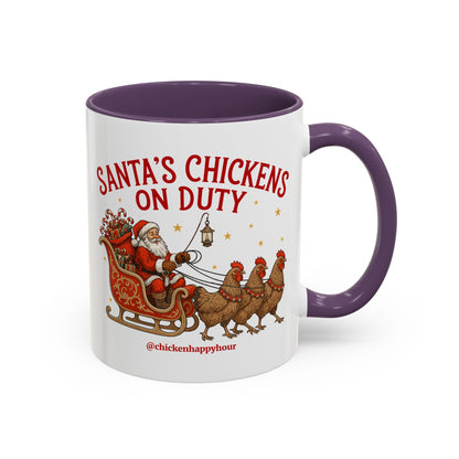 Santa’s Chickens on Duty Coffee Mug