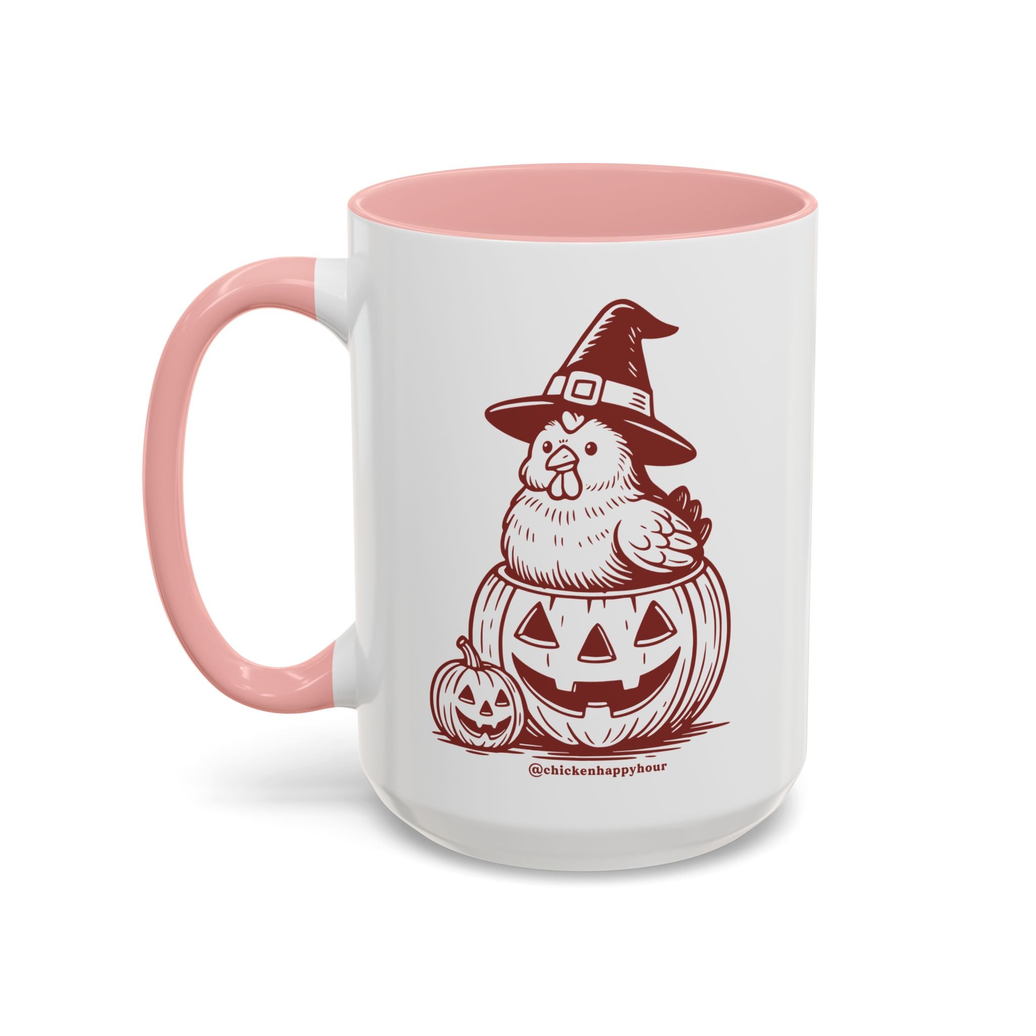 Halloween Chicken Witch in Pumpkin Coffee Mug
