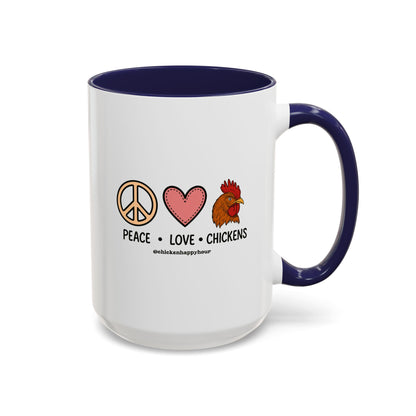 Peace Love Chickens Coffee Mug